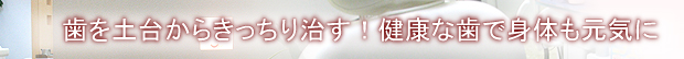 歯を土台からきっちり治す！健康な歯で身体も元気に